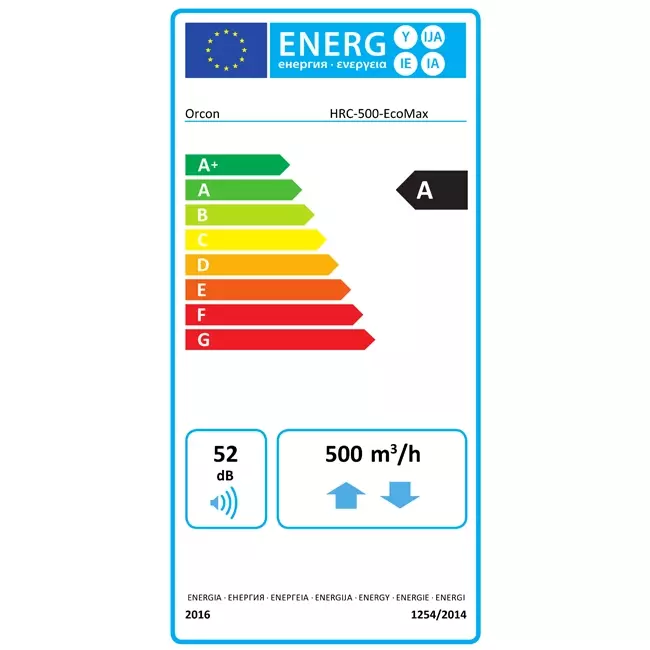 Orcon HRC-500 EcoMax - 500 m³/h